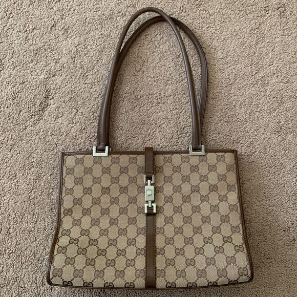 G1068 Gucci brown monogram Jackie bag - Picture 2 of 7